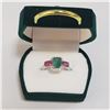 Image 4 : SILVER EMERALD RUBY RING (~SIZE 7.5)