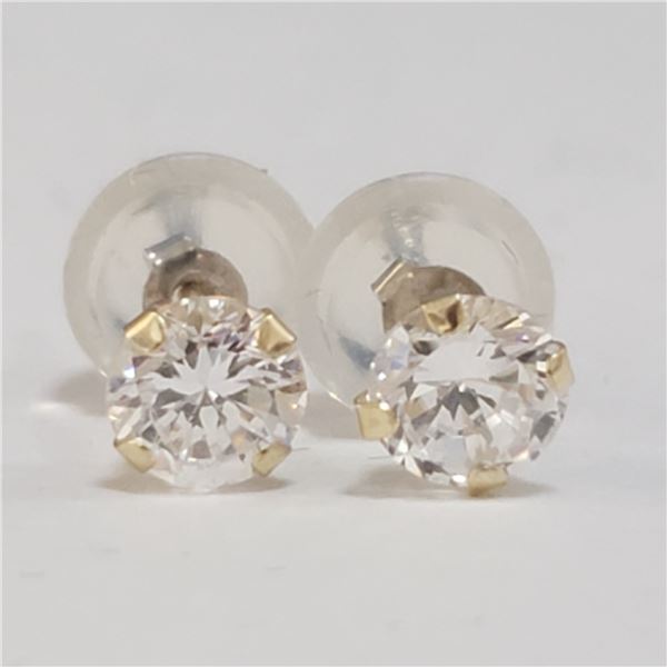 14K YELLOW GOLD CUBIC ZIRCONIA EARRINGS