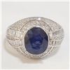Image 1 : SILVER SAPPHIRE CUBIC ZIRCONIA RING