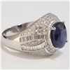 Image 2 : SILVER SAPPHIRE CUBIC ZIRCONIA RING