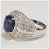 Image 3 : SILVER SAPPHIRE CUBIC ZIRCONIA RING