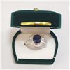 Image 4 : SILVER SAPPHIRE CUBIC ZIRCONIA RING