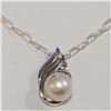 Image 1 : SILVER FRESHWATER PEARL CUBIC ZIRCONIA NECKLACE