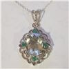 Image 1 : SILVER GREEN AMETHYST EMERALD NECKLACE