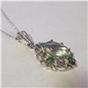 Image 2 : SILVER GREEN AMETHYST EMERALD NECKLACE