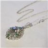 Image 4 : SILVER GREEN AMETHYST EMERALD NECKLACE