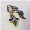 Image 2 : SILVER LOT OF 2 MARCASITE PERIDOT PENDANT
