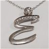 Image 1 : SILVER CUBIC ZIRCONIA NECKLACE(~LENGTH 19INCHES)