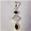Image 1 : SILVER MOONSTONE GARNET PENDANT