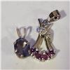 Image 1 : SILVER LOT OF 2 GARNET IOLITE PENDANT