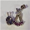 Image 2 : SILVER LOT OF 2 GARNET IOLITE PENDANT
