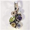 Image 1 : SILVER MULTI GEMSTONE PENDANT