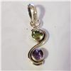 Image 1 : SILVER PERIDOT AMETHYST PENDANT