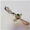 Image 2 : SILVER PERIDOT CROSS PENDANT(~WEIGHT 6.81G)
