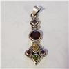 Image 1 : SILVER GARNET PERIDOT PENDANT(~WEIGHT 5.77G)