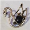 Image 1 : SILVER BLACK ONYX BROACH(~WEIGHT 3.14G)