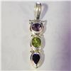 Image 1 : SILVER AMETHYST PERIDOT PENDANT(~WEIGHT 5.3G)