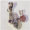 Image 1 : SILVER LOT OF 2 PERIDOT AMETHYST PENDANT