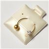 Image 2 : 14K YELLOW GOLD CUBIC ZIRCONIA BELLY BUTTON