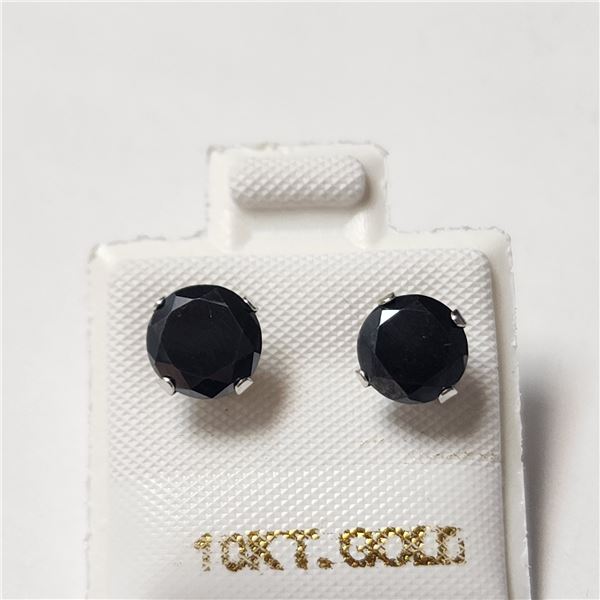 10K WHITE GOLD BLACK MOISSANITE(1.9CT) EARRINGS