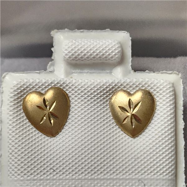 14K YELLOW GOLD HEART SCREW BACK FOR KID EARRINGS