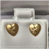 Image 1 : 14K YELLOW GOLD HEART SCREW BACK FOR KID EARRINGS