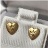Image 3 : 14K YELLOW GOLD HEART SCREW BACK FOR KID EARRINGS