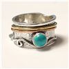 Image 1 : SILVER TURQUOISE MEDITATION(0.7CT) RING SIZE 9