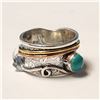 Image 2 : SILVER TURQUOISE MEDITATION(0.7CT) RING SIZE 9