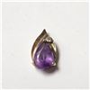 Image 1 : 14K YELLOW GOLD AMETHYST(1CT) DIAMOND PENDANT