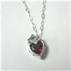 Image 1 : SILVER GARNET 18" NECKLACE