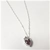 Image 2 : SILVER GARNET 18" NECKLACE