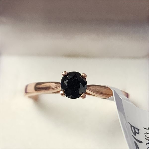 10K ROSE GOLD BLACK DIAMOND(0.33CT) RING (SIZE 6)