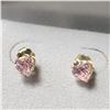 Image 3 : 9K YELLOW GOLD PINK CZ EARRINGS