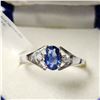 Image 1 : 10K WHITE GOLD SAPPHIRE(0.55CT) DIAMOND(0.04CT)