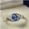 Image 2 : 10K WHITE GOLD SAPPHIRE(0.55CT) DIAMOND(0.04CT)