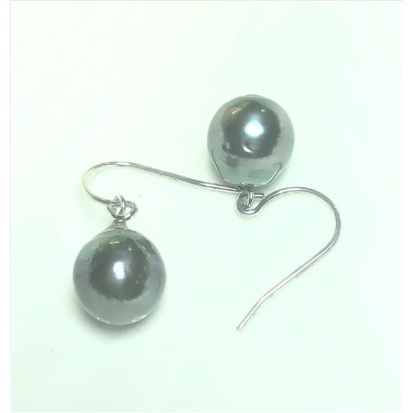 SILVER GENUINE TAHITIAN PEARLS 10-11MM EARRINGS