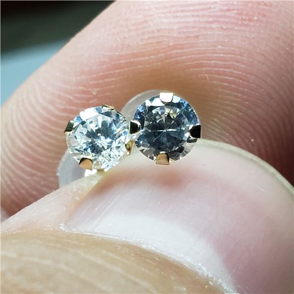 14K YELLOW GOLD CUBIC ZIRCONIA EARRINGS