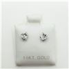 Image 1 : 14K WHITE GOLD CUBIC ZIRCONIA EARRINGS