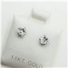 Image 2 : 14K WHITE GOLD CUBIC ZIRCONIA EARRINGS