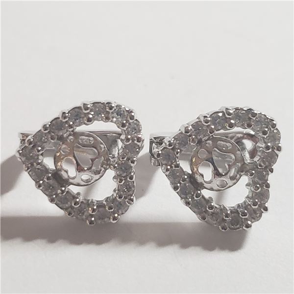 SILVER CUBIC ZIRCONIA EARRINGS (~WEIGHT 3.41G)