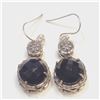 Image 1 : SILVER BLACK ONYX  EARRINGS (~WEIGHT 8G)