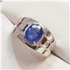 Image 3 : SILVER RHODIUM PLATED SAPPHIRE(4.15CT) MEN'S