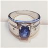 Image 4 : SILVER RHODIUM PLATED SAPPHIRE(4.15CT) MEN'S