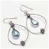 Image 3 : SILVER BLUE TOPAZ EARRINGS (~WEIGHT 7.31G)