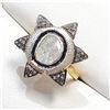Image 3 : SILVER DIAMOND(0.65CT) GOLD PLATED RING (~SIZE 7)