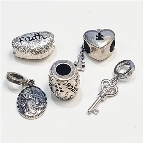 SILVER PANDORA STYLE BEAD PACK OF 5(WEIGHT 13.85G)
