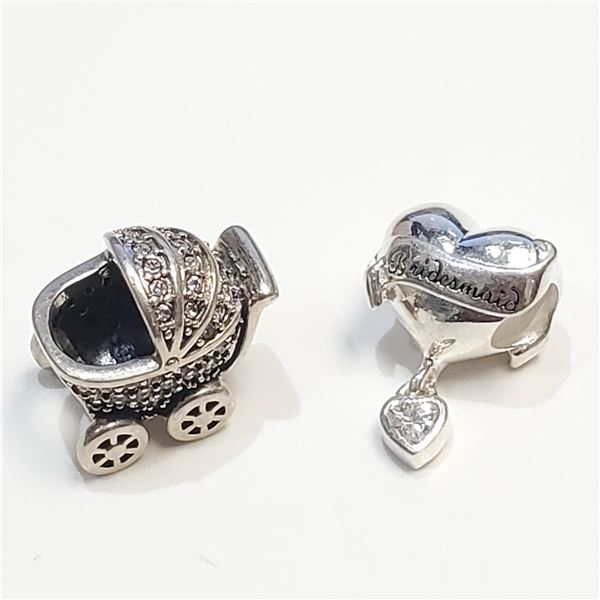 SILVER LOT OF 2 BEADS (~WEIGHT 5.97G)