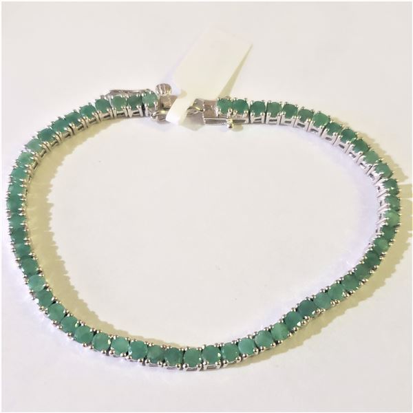 SILVER EMERALD BRACELET(~LENGTH 8INCHES)