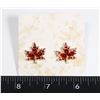 Image 1 : NEW GOLD TONE RHINESTONE MAPLE LEAF STUD EARRINGS